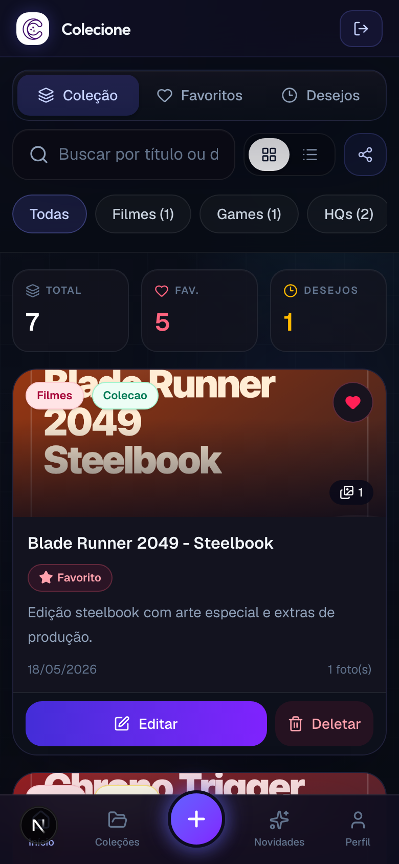 Dashboard no celular